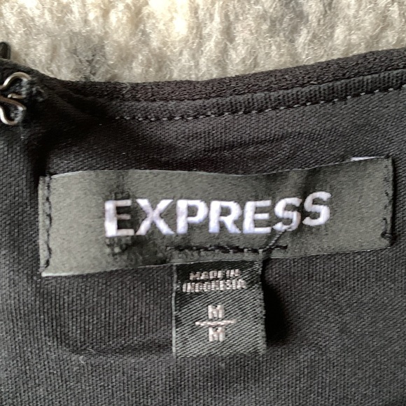 Express Tulip Sleeve Wrap Dress Black Medium - Picture 3 of 5